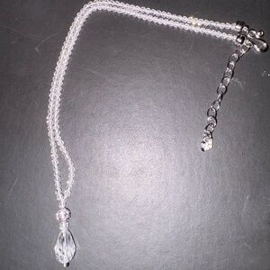 Swarovski Silver Crystal Drop Necklace